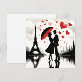 Cartes Pour Fêtes Annuelles Paris Tour Eiffel Valentines (Devant / Derrière)