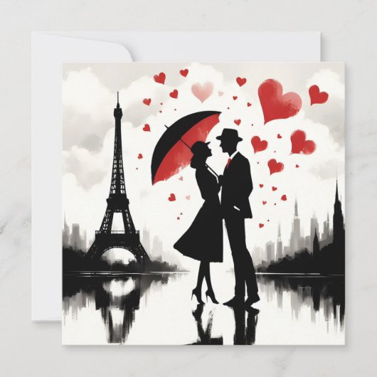 Cartes Pour Fêtes Annuelles Paris Tour Eiffel Valentines (Devant)
