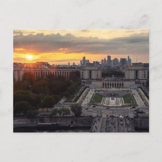 Cartes Pour Fêtes Annuelles Paris Trocadero au coucher du soleil
