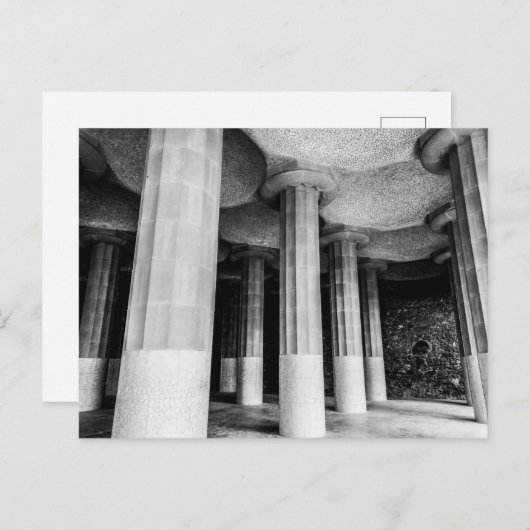 Cartes Pour Fêtes Annuelles Park Güell d'Antonio Gaudi à Barcelone photo récen (Devant / Derrière)