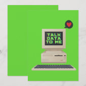 CARTES POUR FÊTES ANNUELLES PARLER DE DONNÉES AVEC MOI (Devant / Derrière)