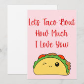 Cartes Pour Fêtes Annuelles Parlons Taco de combien je t'aime (Devant / Derrière)