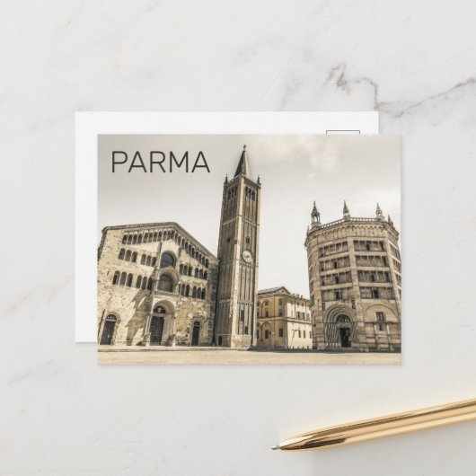Cartes Pour Fêtes Annuelles Parme Emilia Romagna Piazza del Duomo Italie (Devant/Arrière en situation)