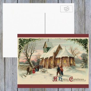 Cartes Pour Fêtes Annuelles Paroissiens de l'église de Noël à la messe de l'au