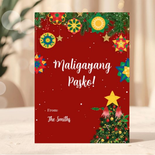 Cartes Pour Fêtes Annuelles Parol Maligayang Pasko Filipino Christmas Card