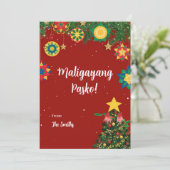Cartes Pour Fêtes Annuelles Parol Maligayang Pasko Filipino Christmas Card (Debout devant)