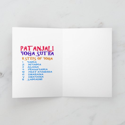 Cartes Pour Fêtes Annuelles Paroles de sagesse du yoga (Intérieur)