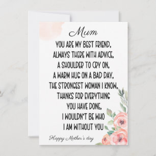 Cartes Pour Fêtes Annuelles Paroles sentimentales pour maman, Bonne fête des m