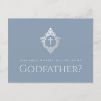 Parrain Proposition Poussière Bleu Élégant Cimier 