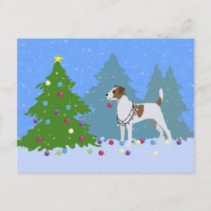 Cartes Pour Fêtes Annuelles Parson Russell Terrier Decorating Christmas Tree