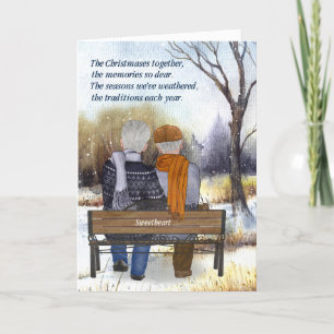 Cartes Pour Fêtes Annuelles Partenaire de la vie Noël Senior Gay Couple hiver