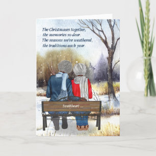 Cartes Pour Fêtes Annuelles Partenaire de vie Senior African American Lesbians