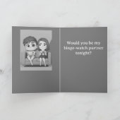 Cartes Pour Fêtes Annuelles Partenaires Retro Scary Movie-Binge Watch (version (Intérieur)