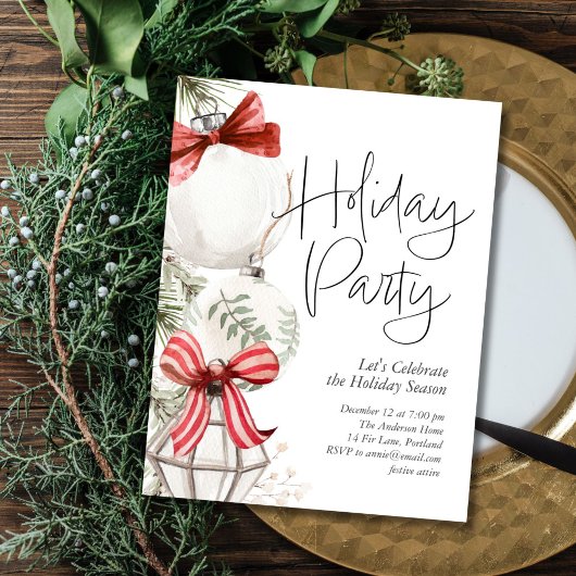 Cartes Pour Fêtes Annuelles Parti Baubles Fête