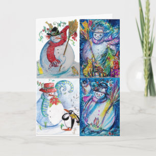 CARTES POUR FÊTES ANNUELLES PARTI NOËL DES NEIGES ET SERENADE DE PENGUIN