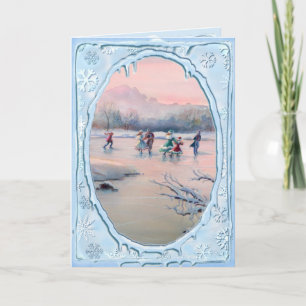 Cartes Pour Fêtes Annuelles PARTI PATINAGE DE GLACE par SHARON SHARPE