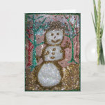 Cartes Pour Fêtes Annuelles Parties scintillant 3D Snowman Collage<br><div class="desc">pour un collègue !  Snowman est stylé.</div>