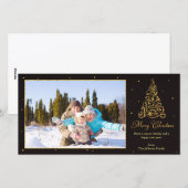 Cartes Pour Fêtes Annuelles Parties scintillant de l'arbre de Noël (Devant / Derrière)