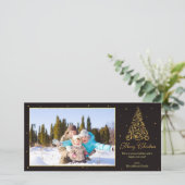 Cartes Pour Fêtes Annuelles Parties scintillant de l'arbre de Noël (Debout devant)