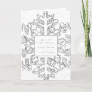 Cartes Pour Fêtes Annuelles Parties scintillant de Noël en argent Snowflake Co