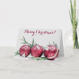 Cartes Pour Fêtes Annuelles Parties scintillant de Noël Ornements Peinture à l