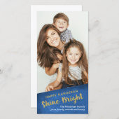 Cartes Pour Fêtes Annuelles Parties scintillant d'or brillant brillant heureux (Devant / Derrière)