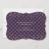 Cartes Pour Fêtes Annuelles Parties scintillant d'or Buffalo violet Plaid Cart (Dos)