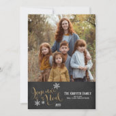 Cartes Pour Fêtes Annuelles Parties scintillant d'or de Noël Joyeux Noel Snowf (Devant)