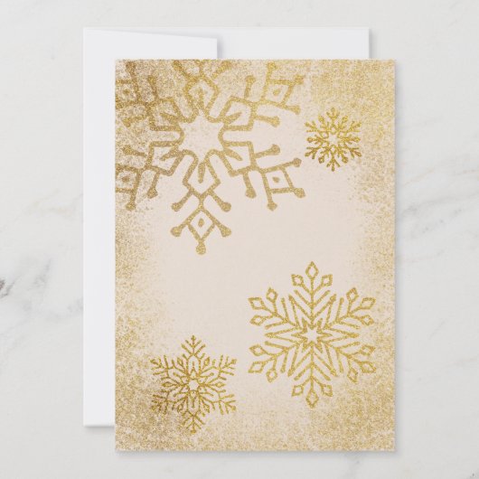 Cartes Pour Fêtes Annuelles Parties scintillant d'or de Noël Snowflake Photo (Dos)