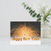 Cartes Pour Fêtes Annuelles Parties scintillant d'or feux d'artifice Bonne ann (Debout devant)