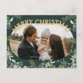 Cartes Pour Fêtes Annuelles Parties scintillant d'or Foliage de Noël (Devant)