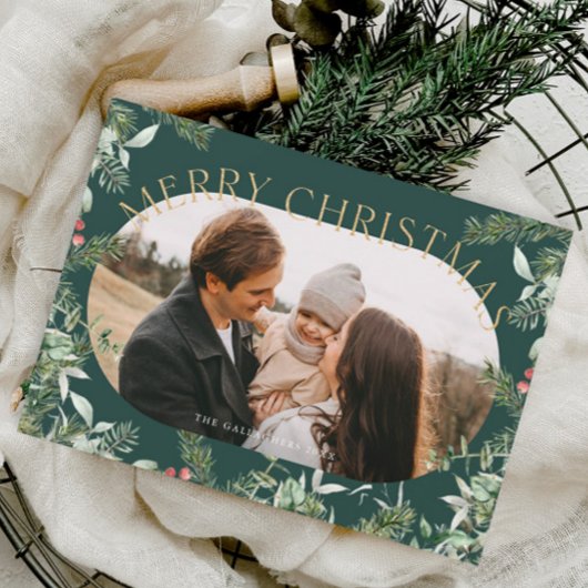 Cartes Pour Fêtes Annuelles Parties scintillant d'or Foliage de Noël