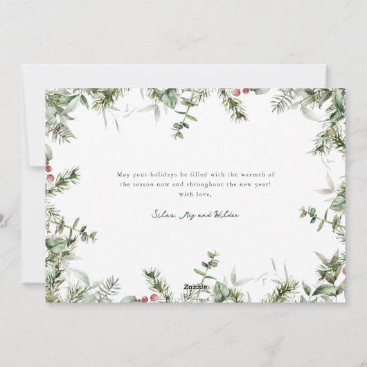 Cartes Pour Fêtes Annuelles Parties scintillant d'or Foliage de Noël (Dos)