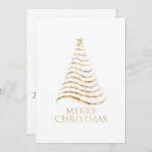 Cartes Pour Fêtes Annuelles Parties scintillant d'or Noël Arbre de Noël Joyeux (Devant / Derrière)