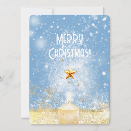 Cartes Pour Fêtes Annuelles Parties scintillant d'or Noël aux bougies (Devant)