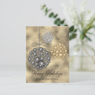 Cartes Pour Fêtes Annuelles Parties scintillant d'or Noël Élégant Joyeux Vacan
