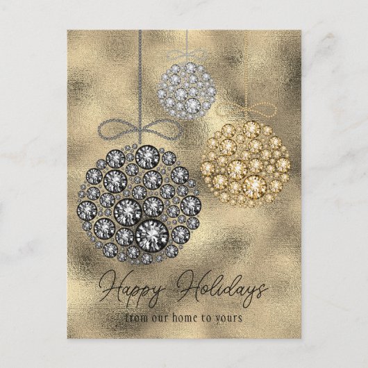 Cartes Pour Fêtes Annuelles Parties scintillant d'or Noël Élégant Joyeux Vacan (Devant)