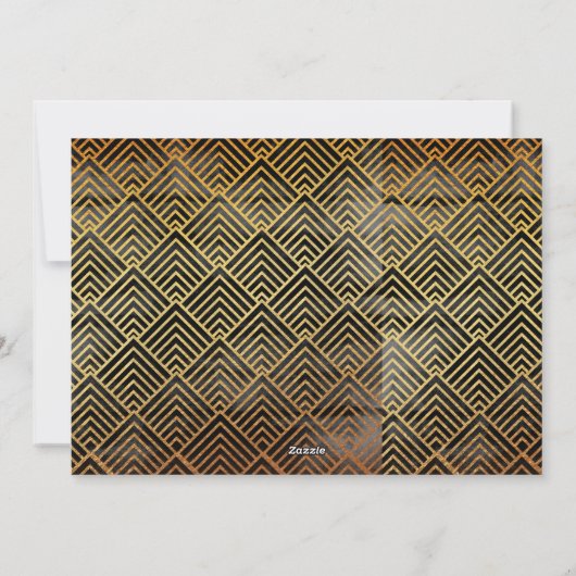 Cartes Pour Fêtes Annuelles Parties scintillant d'or noir moderne Élégant scri (Dos)