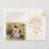 Cartes Pour Fêtes Annuelles Parties scintillant d'or premier Noël dans notre n (Devant)