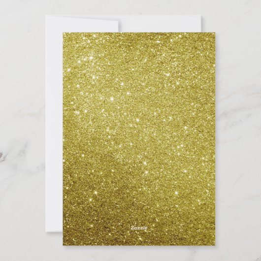 Cartes Pour Fêtes Annuelles Parties scintillant d'or rouge Noël familial perso (Dos)