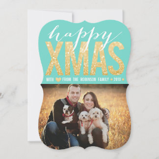Cartes Pour Fêtes Annuelles Parties scintillant d'or Typographie de Noël Photo