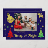 Cartes Pour Fêtes Annuelles Parties scintillant étincelante Arbre de Noël Joll (Devant / Derrière)