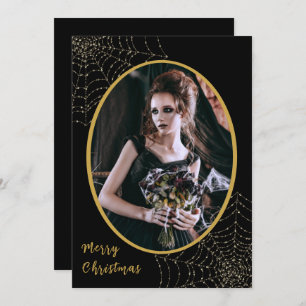 Cartes Pour Fêtes Annuelles Parties scintillant gothique Spider Web Joyeux Noë