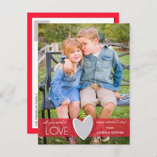 Cartes Pour Fêtes Annuelles Parties scintillant Love Valentine's Day Postcard (Devant / Derrière)