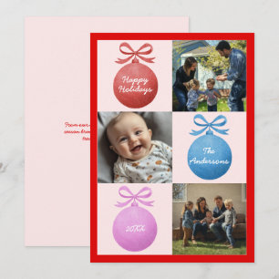 Cartes Pour Fêtes Annuelles Parties scintillant moderne Ornament Famille Photo