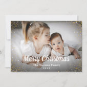 Cartes Pour Fêtes Annuelles Parties scintillant or moderne Rouge Joyeux Noël P (Devant)