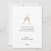 Cartes Pour Fêtes Annuelles Parties scintillant rose de Blush Métallic or Bonn (Dos)