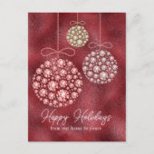 Cartes Pour Fêtes Annuelles Parties scintillant Rouge Noël Élégant Joyeux Joye (Devant)