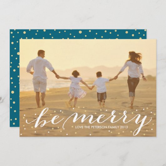 Cartes Pour Fêtes Annuelles Parties scintillant Soyez Joyeux (Devant / Derrière)