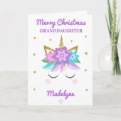 Cartes Pour Fêtes Annuelles Parties scintillant Unicorne Noël Pour Grandgirl P (Devant)